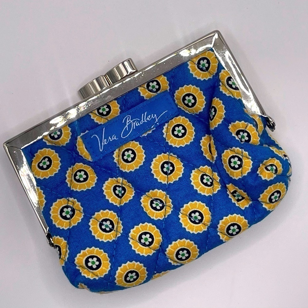Vera Bradley | Rivera Blue Kiss Lock Change Purse​ - Picture 1 of 7